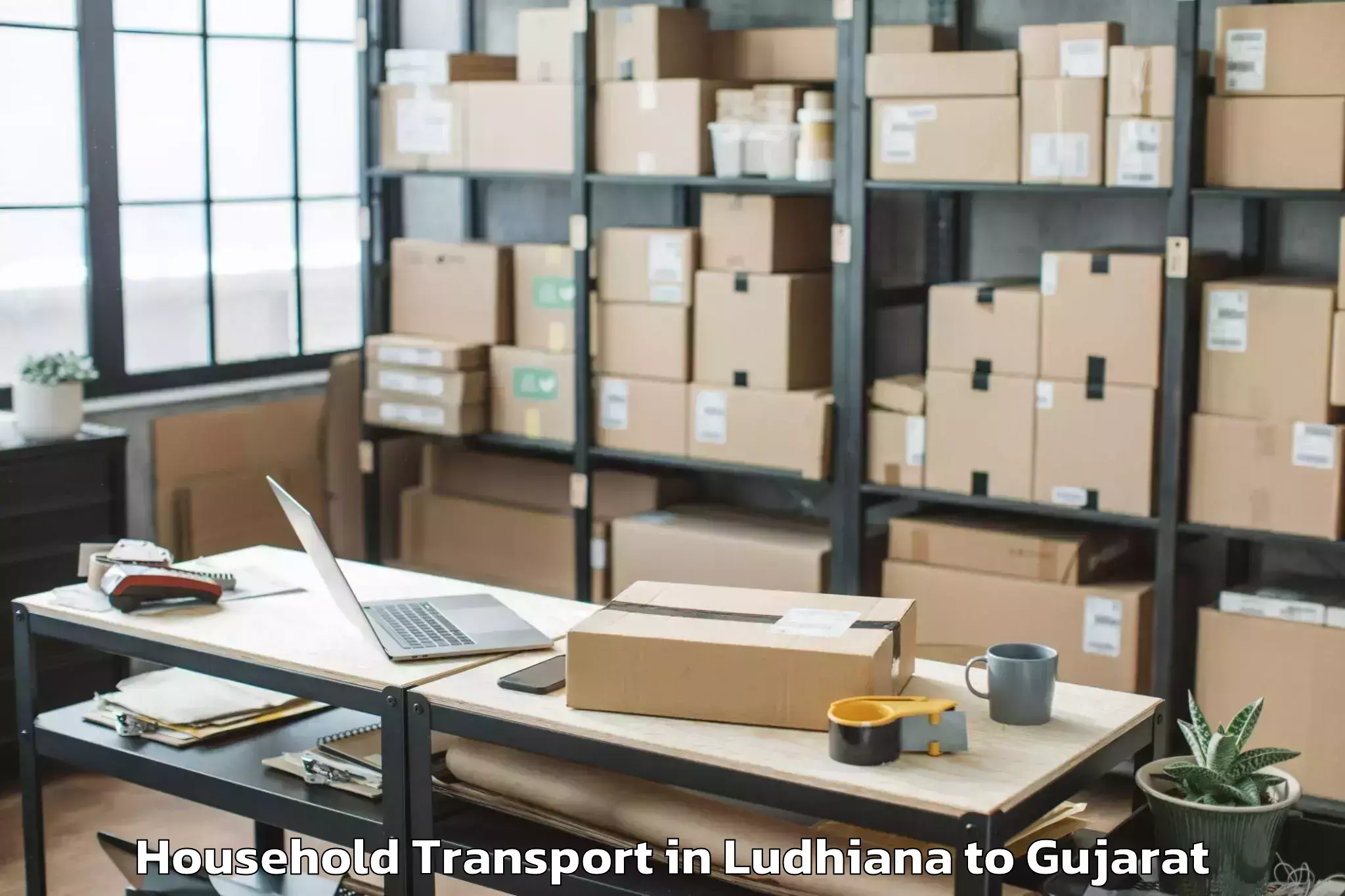 Reliable Ludhiana to Damnagar Household Transport